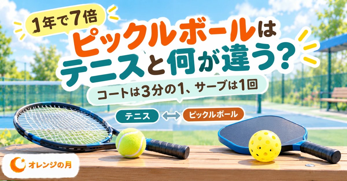 ピックルボールはテニスと何が違う？ コートは3分の1、サーブは1回